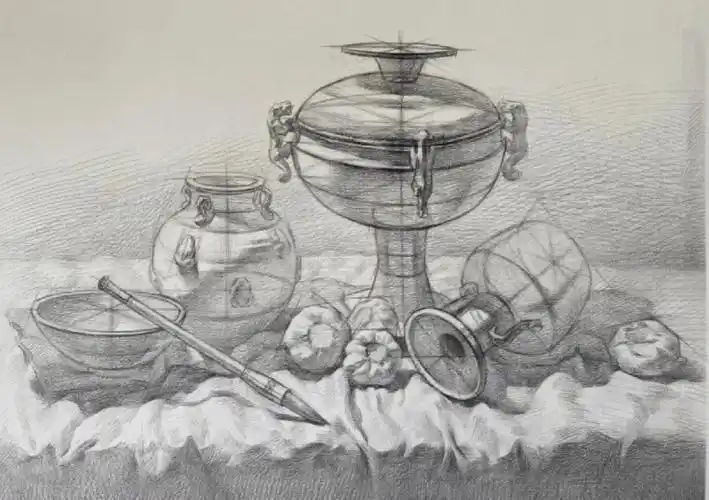 新手素描最容易犯的六大错误[星r]第一点:构图太"满"画面构图不当物体