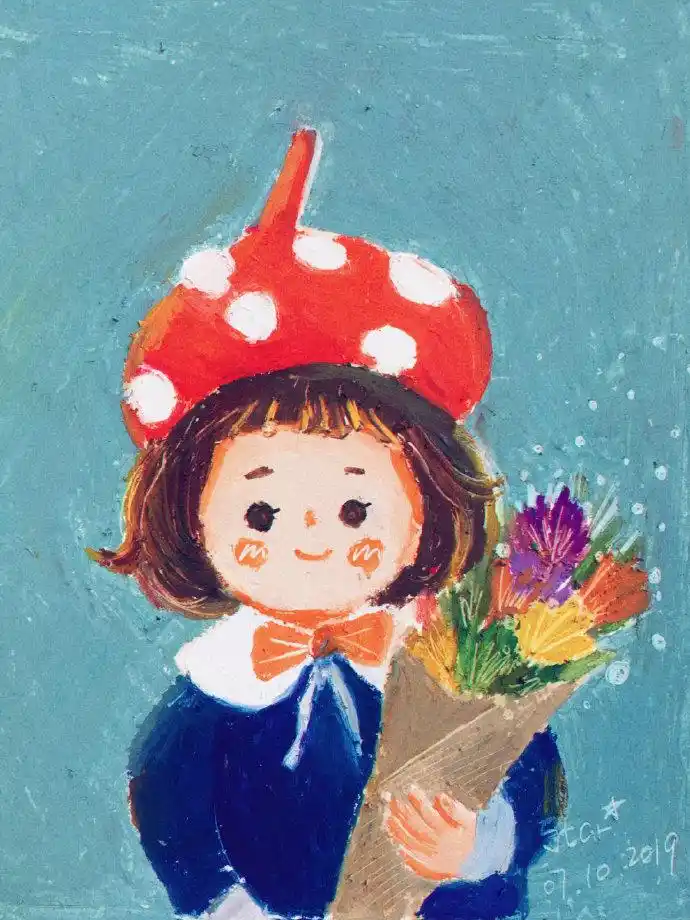 插画[超话]# 油画棒系列~by@画小画的派星. 来自alina_白白 - 微博