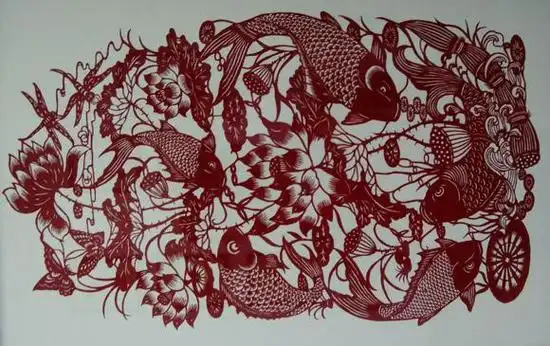 《民间传统剪纸纹样》民间窗花剪纸图案 百花齐放复杂剪纸图案剪纸龙