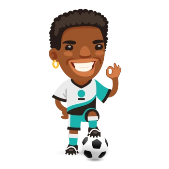 卡通手绘黑人足球运动员