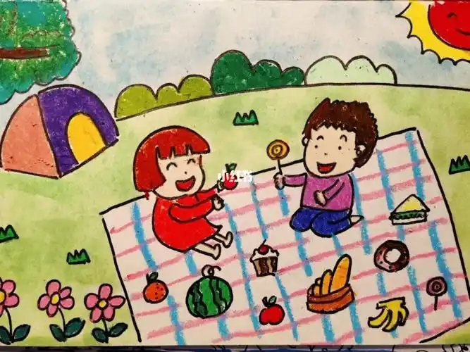 儿童画  #野餐