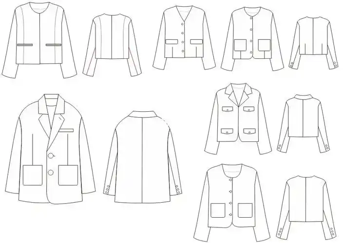 2023年春款韩版趋势时尚外套款式效果图