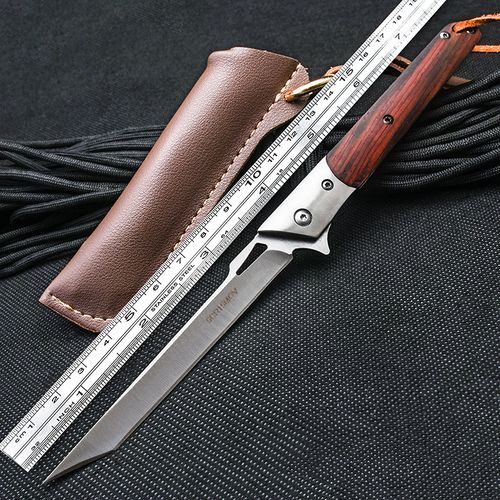 折刀军刃军刀开刃刀具防身冷兵器菊田水果刀折叠刀户外小刀狼瑔刀