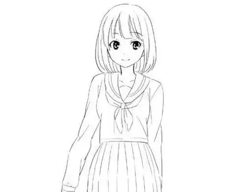 穿警服的女孩简笔画