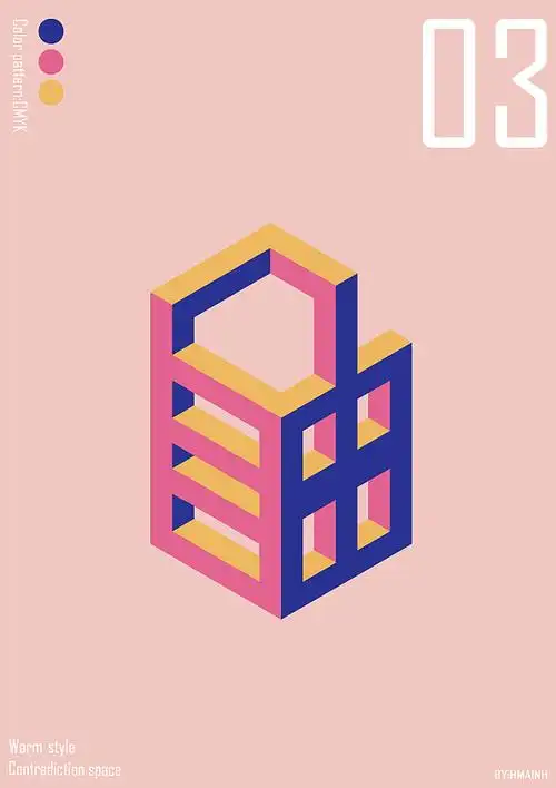 矛盾空间立体字海报