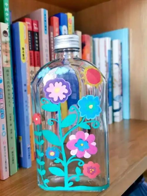 玻璃瓶装饰丙烯颜料画装饰画幼儿园环创