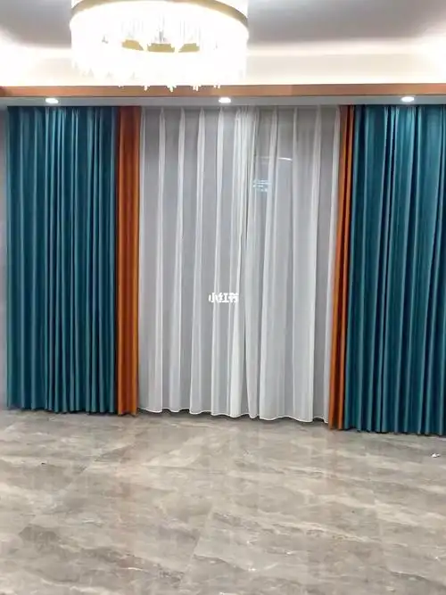 孔雀蓝77爱马仕橙经典拼色窗帘