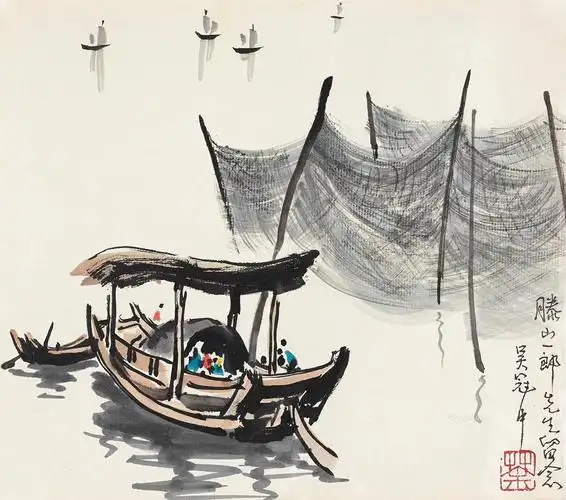 捕鱼-扇画小品专场-雅昌拍卖