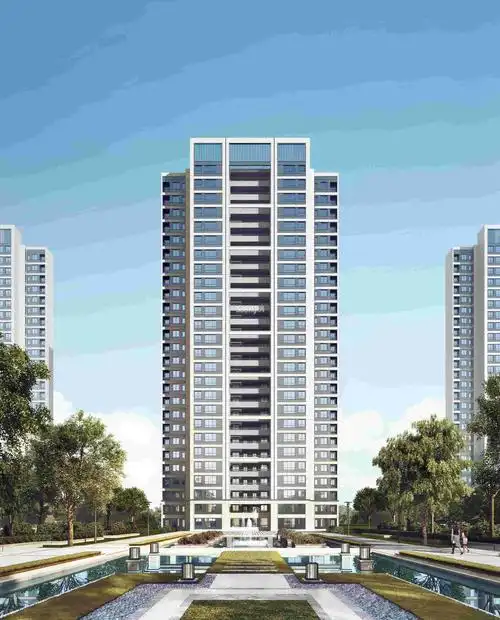 湖畔春晓花园27f高层正立面效果图