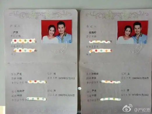 严宽杜若溪结婚证