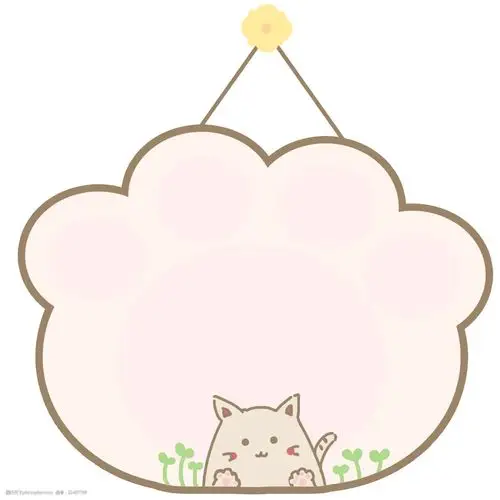 可爱的动物猫爪边框
