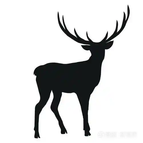 鹿的剪影矢量图