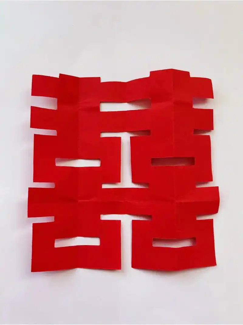 零基础学剪双喜字.简单好看的双喜剪纸,开门见喜,好事成双 # - 抖音