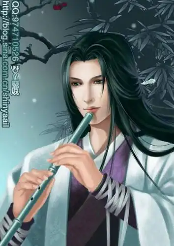 来几张仙侠男吹玉笛或者是吹竹笛( 绿竹)的图片