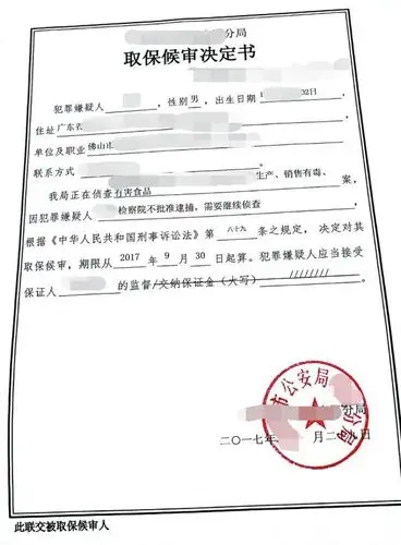 (黄某的《取保候审决定书》)