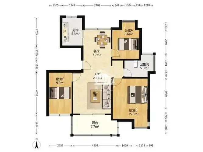 91 10平  报价800多万车位另计   满五唯一  南北通透  飞机户型精