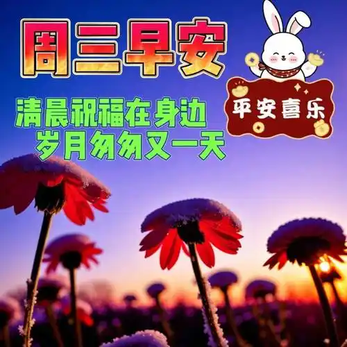 周三早上好最新版漂亮星期三早安祝福语表情图片大全问候语段句子