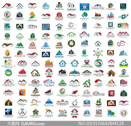 房子元素图形标志创意设计矢量素材