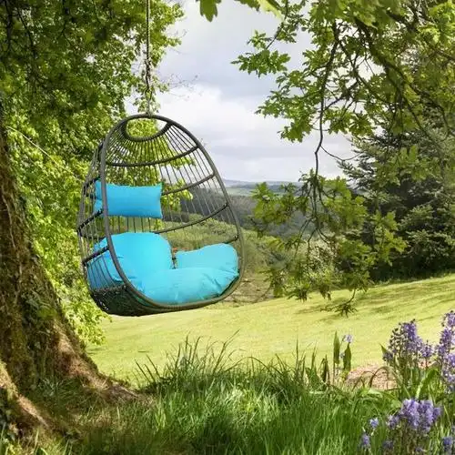 定制户外家具室内宿舍吊椅 批发阳台懒人折叠秋千椅 创意款拆装藤编