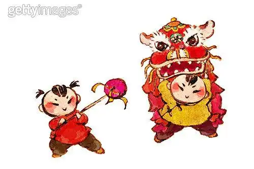 舞狮,春节,典礼,中国元素,绣球_28e0d4e0c_华盖创意_getty images