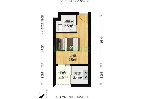 深圳20平米装修效果图 深圳1室0厅1卫装修案例 博客公寓1室0厅1卫