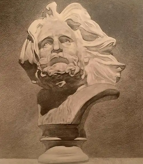 彰显素描功底,美国石膏像素描!
