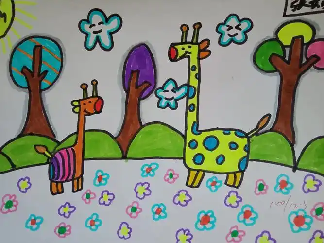 二年级美术课堂《动物朋友们》作品展播