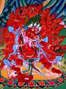 忿怒莲师画像莲花生大士忿怒相菩萨手工相纸双面塑封