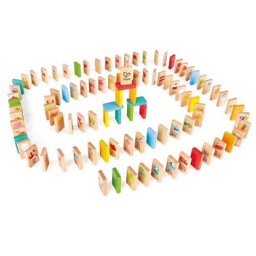 hape学习多米诺骨牌3岁创意男女女孩积木婴幼婴幼儿多米诺骨牌