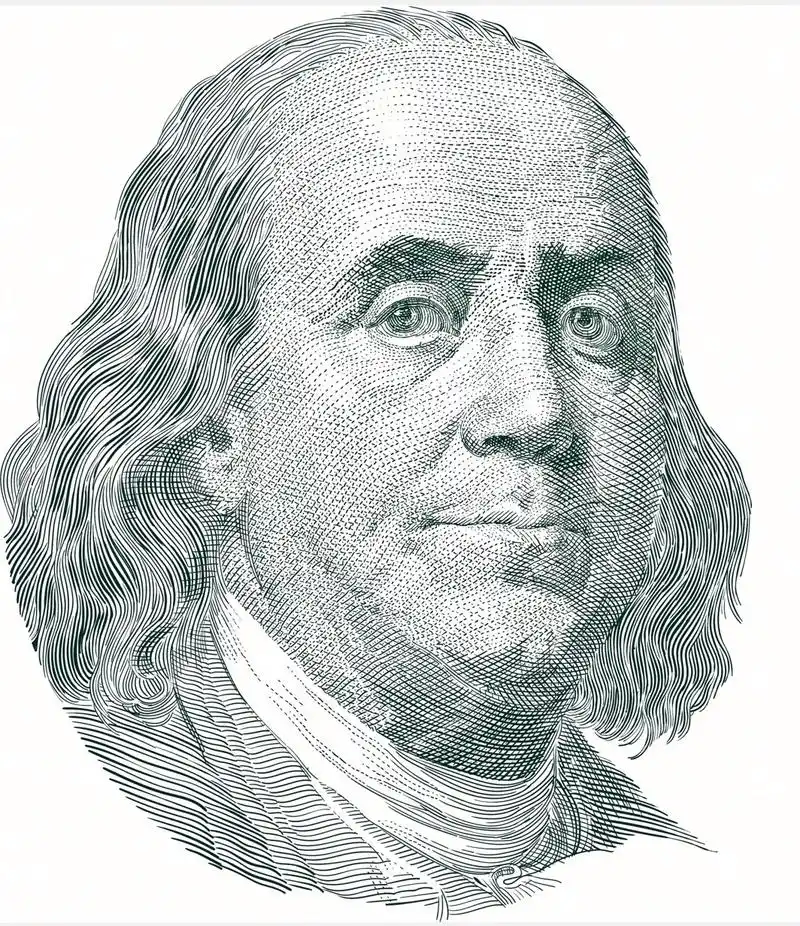 临摹美元富兰克林头像