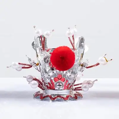 齐天大圣紫金冠孙悟空头冠美猴王皇冠犄角平衡车滑雪头盔装饰羽毛