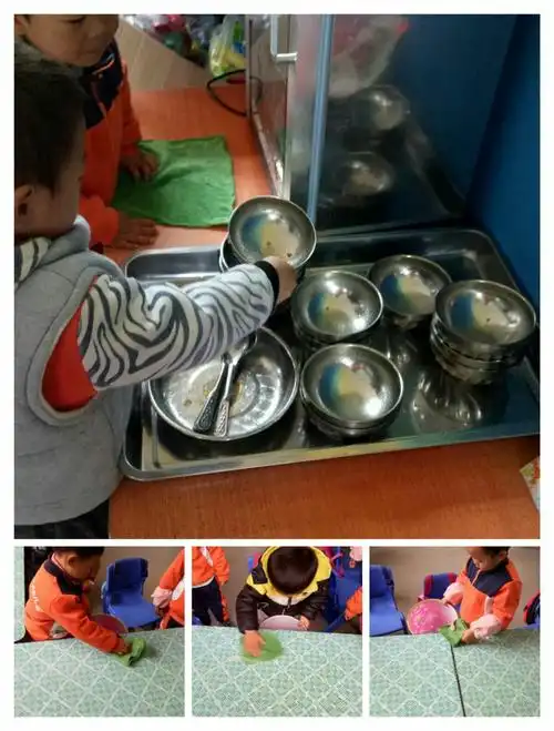 我们的小朋友一次比一次棒!每次吃完饭都知道帮老师整理餐具