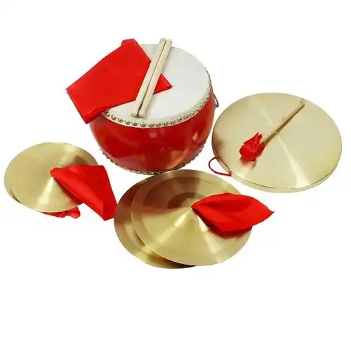 三句半道具铜锣纯铜锣鼓镲年会活动套装成人舞台表演乐器 8寸鼓 32cm