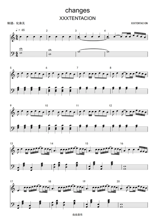 changes c调独奏版钢琴谱-虫虫钢琴