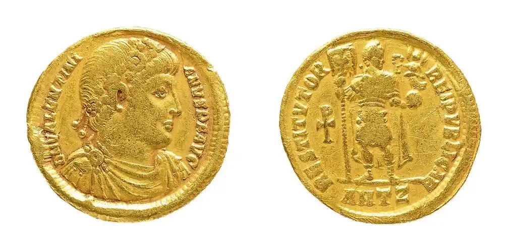 14240 西罗马帝国皇帝瓦伦丁一世金币一枚