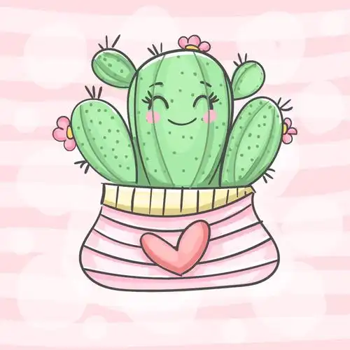 卡通风格可爱的仙人掌矢量素材aieps