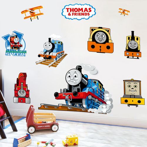 托马斯火车头卡通可爱墙贴车贴贴画宿舍装饰壁纸防水pvc可移除