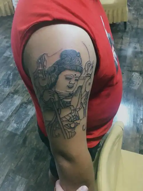 大臂佛_纹身图案手稿图片_疯子的纹身作品集