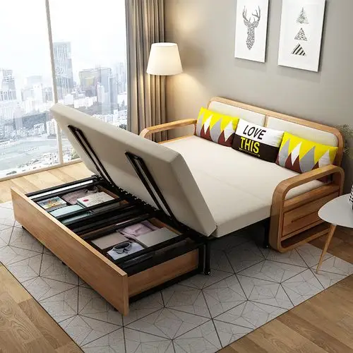 多功能可折叠沙发床两用小户型双人1.8米坐卧1.5米推拉实木伸缩床