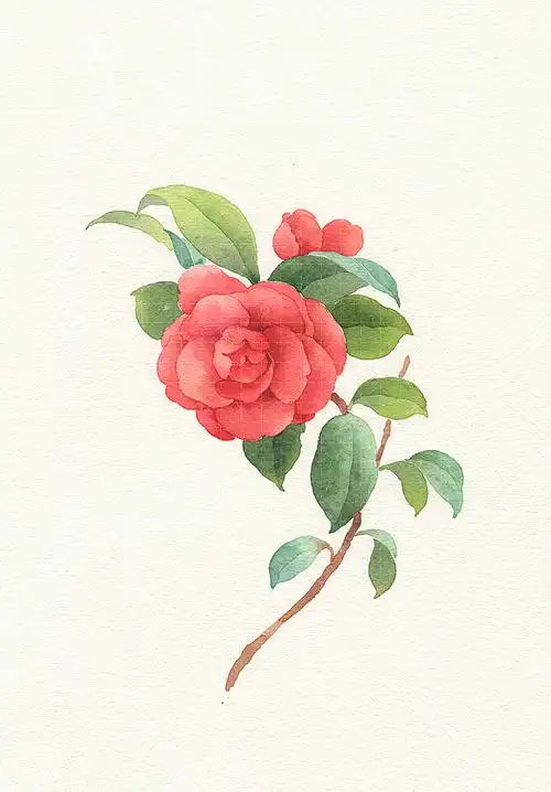 水彩手绘,山茶花|纯艺术|绘画|山子莓 - 原创作品 - 站酷 (zcool)