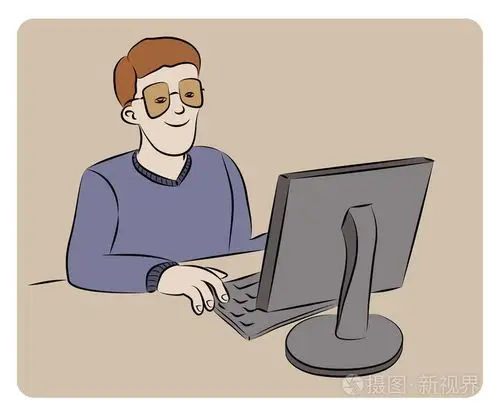 在计算机上工作的人