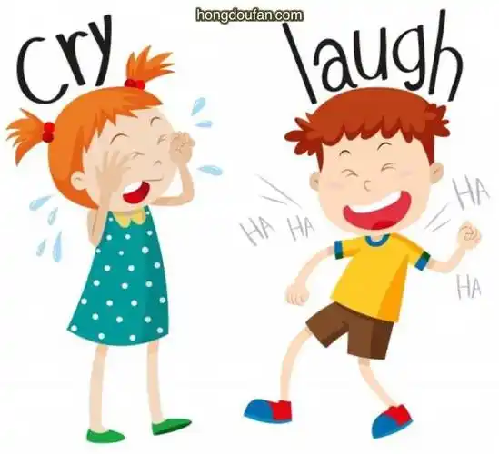 哭泣大笑这一组反义词用英文怎么写crylaugh英语单词卡片