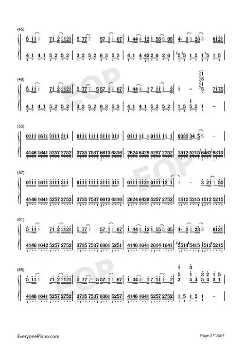 疑心病-原声独奏-任然双手简谱预览3