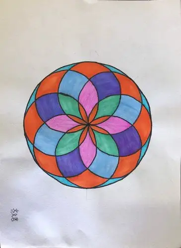 六(2)班 "用圆设计图案"作品展