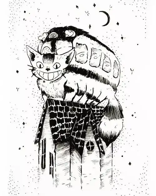 一个小女孩画出这么暗黑的插画