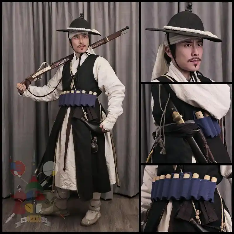 *贴里 *战笠 *战褂 *鸟铳 *药壶 *龙格带 *佩刀 *草鞋 #明朝 #明