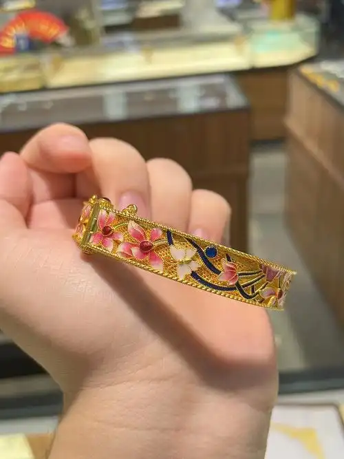 古法金宫廷风花丝手镯86克
