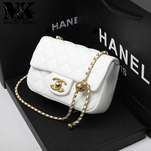 magic king mk精奢款小金珠方胖子金属球包包春秋新款潮小香风链条菱