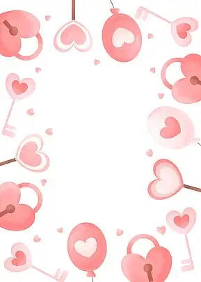 可爱气球锁钥匙棒棒糖粉白色情人节背景 , 情人节, 爱心, 粉色 背景图