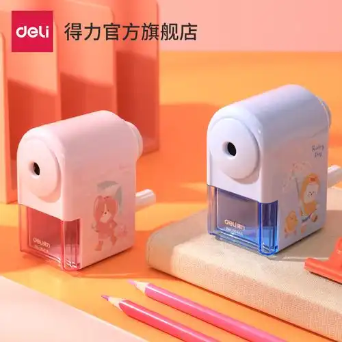 得力0641a自动进笔削笔机手摇卷笔刀卷笔器削笔器铅笔刀手动转笔刀